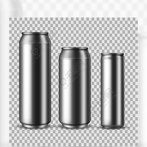 铝容器矢量模板现实的铝罐空白的金属罐啤酒苏打水果汁包装300330500